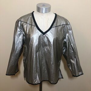 Lotus eaters v neck metallic shirt top festival rave futuristic